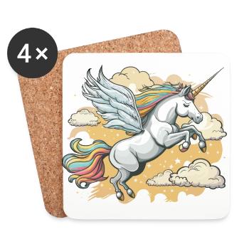 La Licorne ailée - Dessous de verre (lot de 4) - blanc - Devant