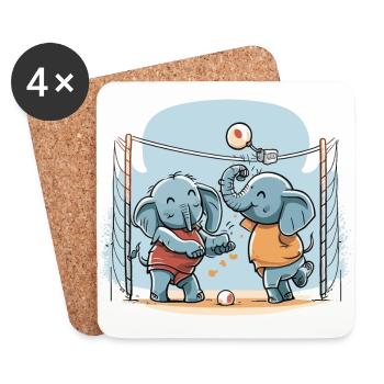 Elephant Spike - Coasters (set of 4) - white - Front