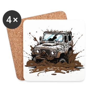 Der Offroad-Abenteurer - Untersetzer (4er-Set) - Weiß - Vorne