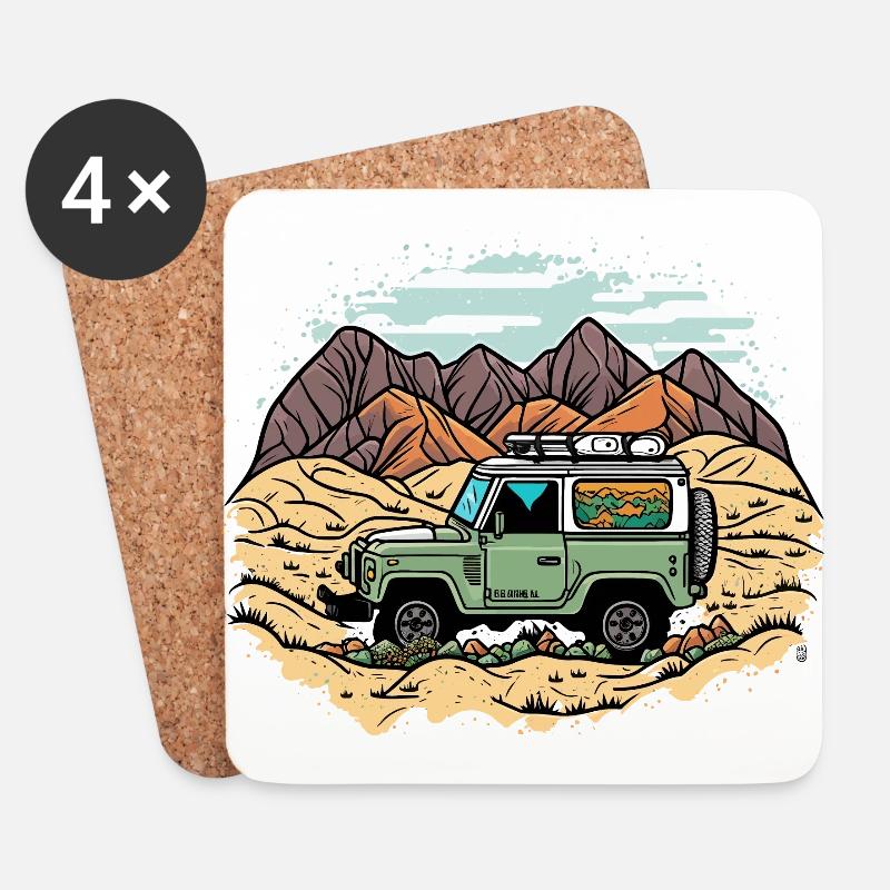 Der Offroad-Solist - Untersetzer (4er-Set) - Weiß
