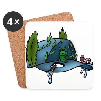 Die Druckkappe! Von Pousse2Bamboo ! - Untersetzer (4er-Set) - Weiß - Vorne