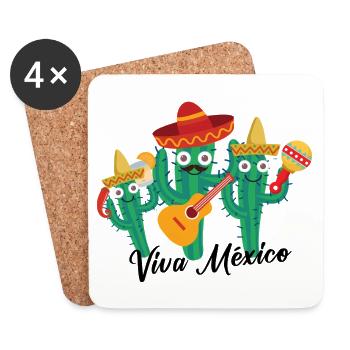 viva mexico,mariachi,cactus,cacti,mexicans - Coasters (set of 4) - white - Front