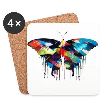 butterfly,angelwings,wings,angel,graffiti - Coasters (set of 4) - white - Front