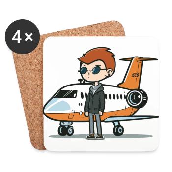 Der Jet-Setter - Untersetzer (4er-Set) - Weiß - Vorne
