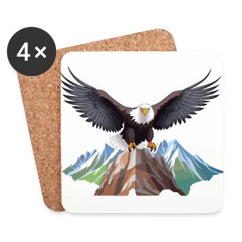 Majestic Eagle - Coasters (set of 4) - white - Front