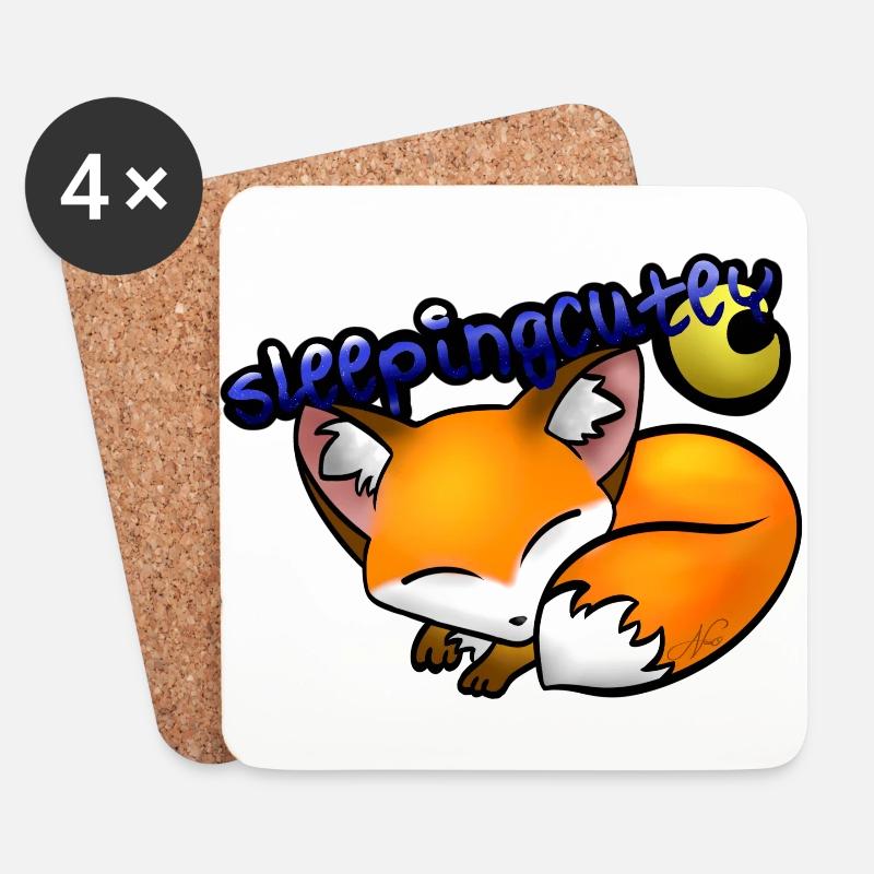 sleepingcutey - Untersetzer (4er-Set) - Weiß