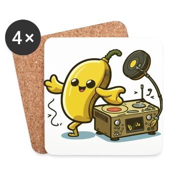 Bananen-Beats - Untersetzer (4er-Set) - Weiß - Vorne
