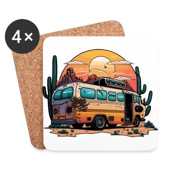 School Bus Adventure - Coasters (set of 4) - white - Front