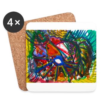 ©Bunte Sonne - by Xenia Nitzberg - Untersetzer (4er-Set) - Weiß - Vorne