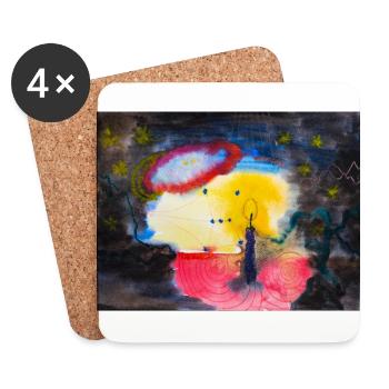 ©Die Flamme - by Xenia Nitzberg - Untersetzer (4er-Set) - Weiß - Vorne