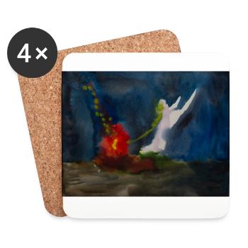 ©Der Geist - by Xenia Nitzberg - Untersetzer (4er-Set) - Weiß - Vorne