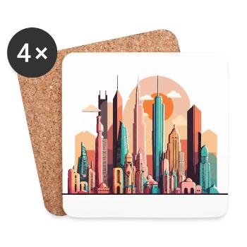 Der urbane Abenteurer - Untersetzer (4er-Set) - Weiß - Vorne