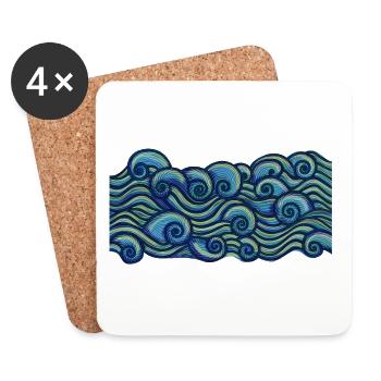 De l'eau - Dessous de verre (lot de 4) - blanc - Devant