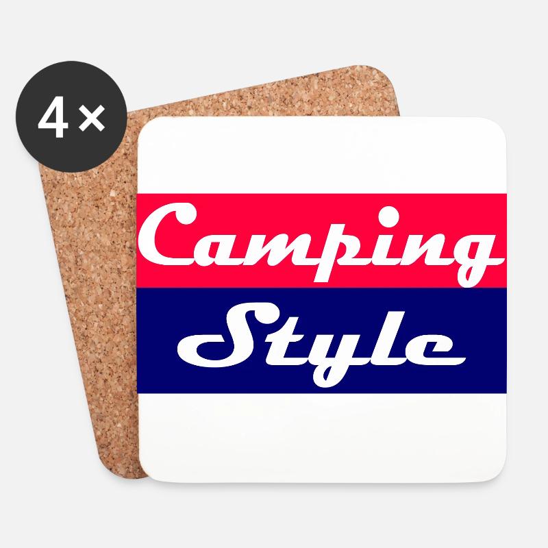 Camping Style - Untersetzer (4er-Set) - Weiß