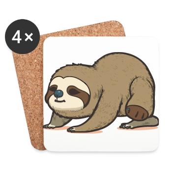 Zen Sloth - Coasters (set of 4) - white - Front