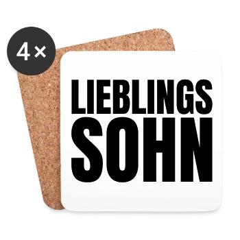 Lieblingssohn Sohn Vater Mutter Familie Geschenk - Untersetzer (4er-Set) - Weiß - Vorne