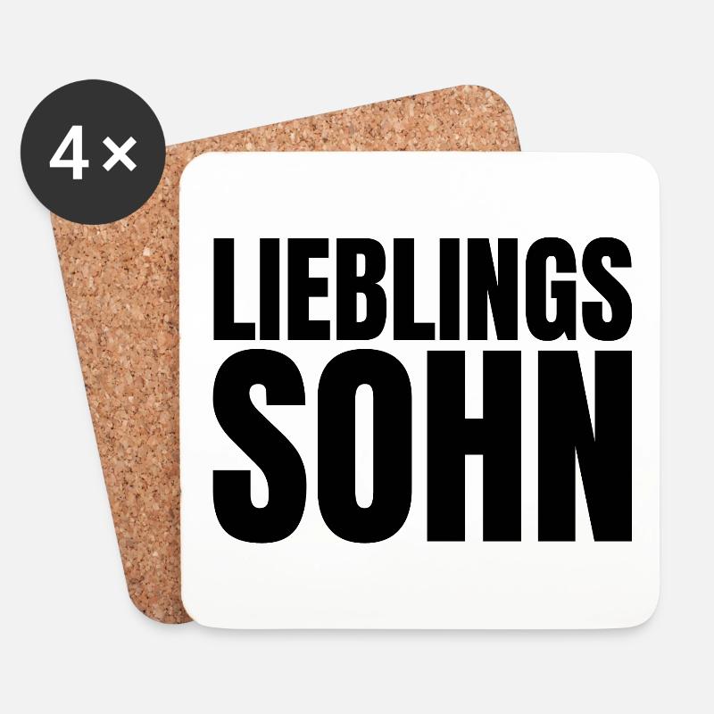 Lieblingssohn Sohn Vater Mutter Familie Geschenk - Untersetzer (4er-Set) - Weiß