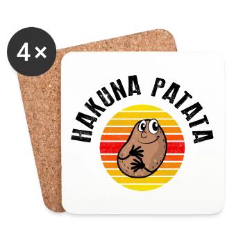 Hakuna Patata Funny Potato Saying - Coasters (set of 4) - white - Front