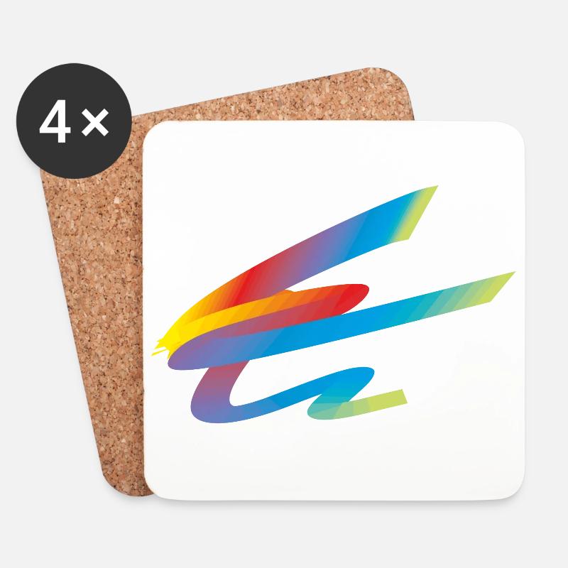 Regenbogenfantasie - Untersetzer (4er-Set) - Weiß