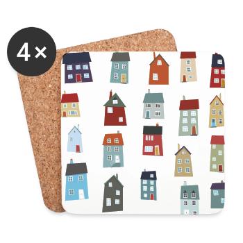 Houses - Coasters (set of 4) - white - Front