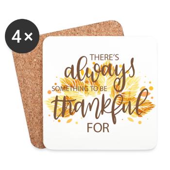 Thanksgiving Harvest Autumn Foliage Grateful - Coasters (set of 4) - white - Front