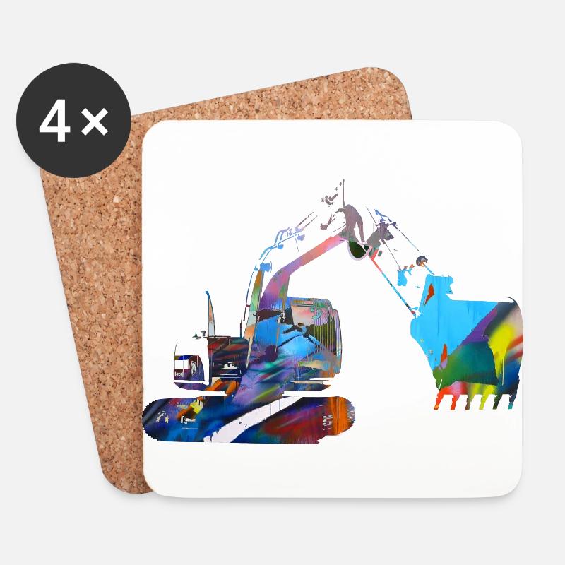 bagger,baggerfahren,baggerfahren,graffiti - Untersetzer (4er-Set) - Weiß