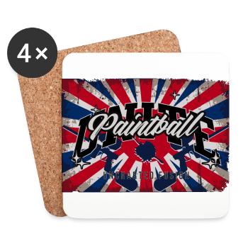 Fusion Jack, drapeau de l’unité de paintball - Dessous de verre (lot de 4) - blanc - Devant