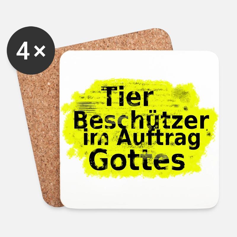 Tierbeschützer im Auftrag Gottes - Untersetzer (4er-Set) - Weiß