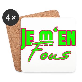 Je m'en Fous Das ist mir egal französisch Lehrer - Untersetzer (4er-Set) - Weiß - Vorne