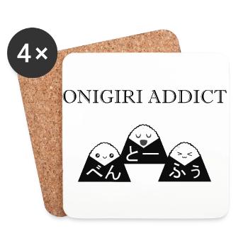 ONIGIRI SÜCHTIG - Untersetzer (4er-Set) - Weiß - Vorne