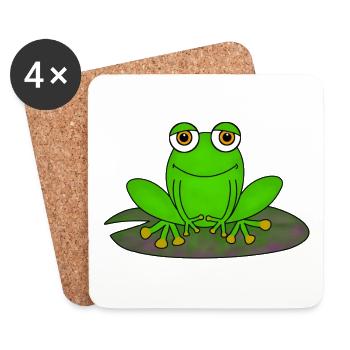 grenouille - Dessous de verre (lot de 4) - blanc - Devant