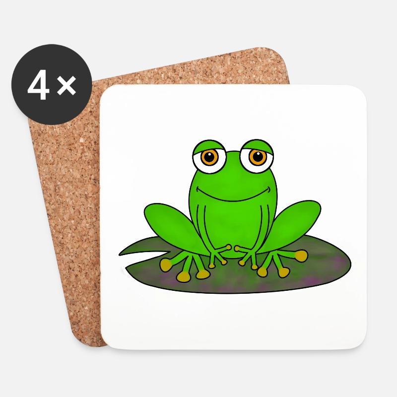 Frosch - Untersetzer (4er-Set) - Weiß