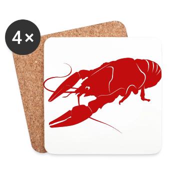 Crawfish Flusskrebs für Köche - Untersetzer (4er-Set) - Weiß - Vorne