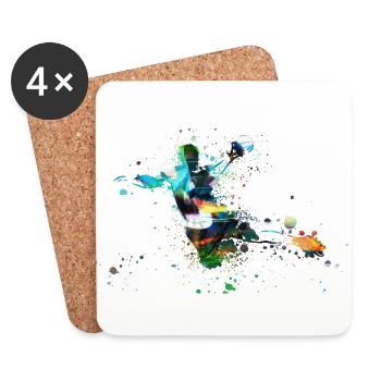 Handball, handballer, Beach handball, Graffiti - Coasters (set of 4) - white - Front