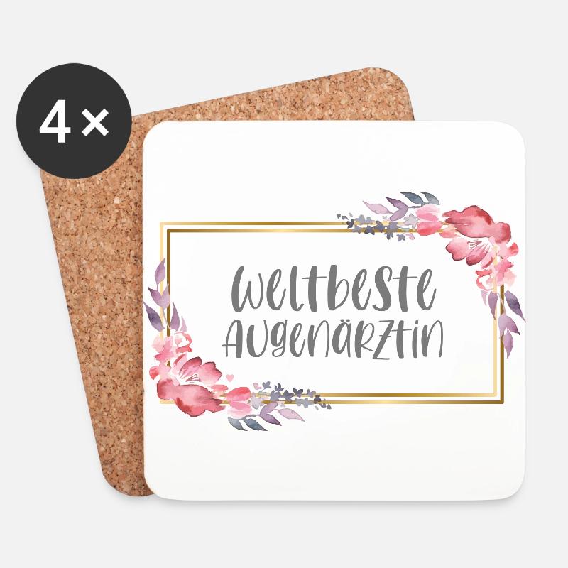 Augenärztin Ärztin Doktorin Beruf Geschenk - Untersetzer (4er-Set) - Weiß