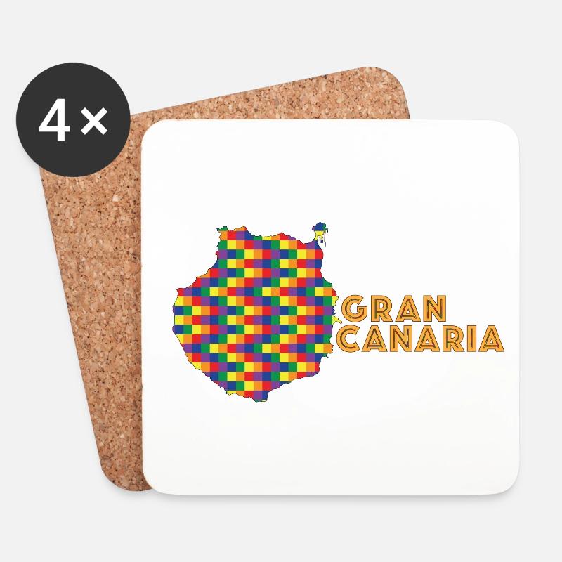 Gran Canaria - Untersetzer (4er-Set) - Weiß