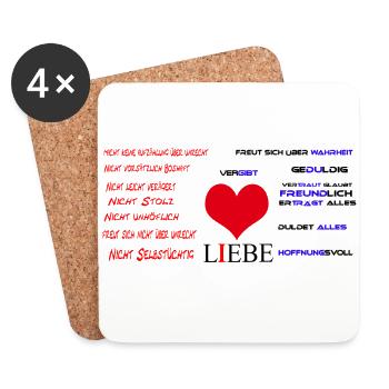 Liebe einfach erklärt - Untersetzer (4er-Set) - Weiß - Vorne