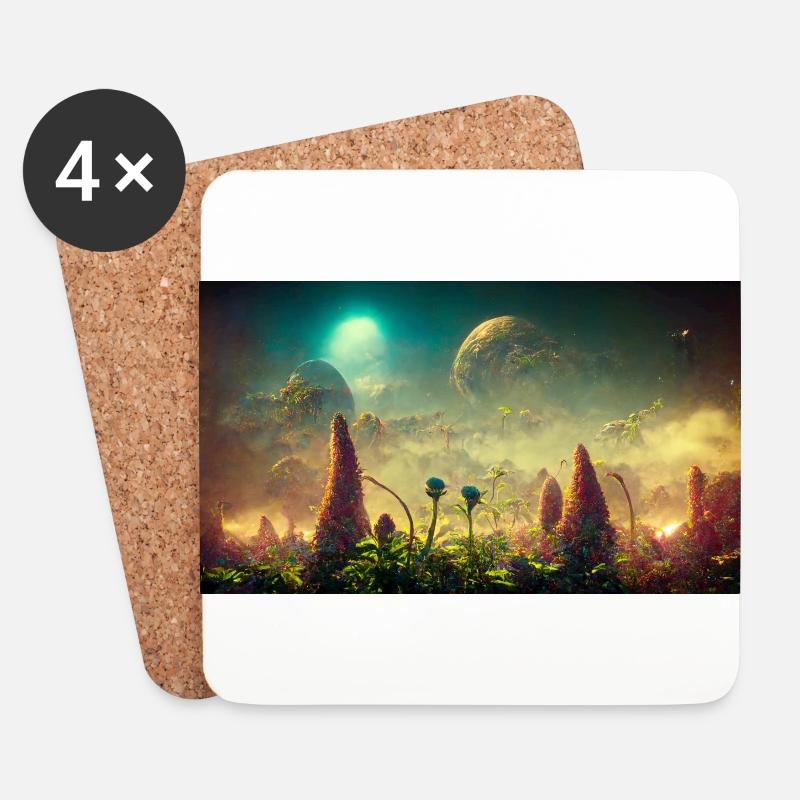 Futuristic world - Coasters (set of 4) - white