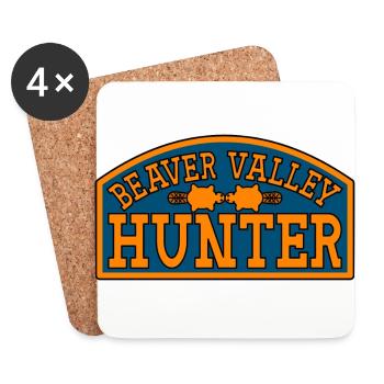 Beaver Valley Hunter Biber Tal Jäger Männer - Untersetzer (4er-Set) - Weiß - Vorne