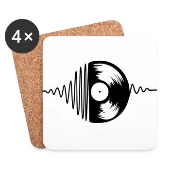 Musique Vinyle Disque Musical Music - Dessous de verre (lot de 4) - blanc - Devant
