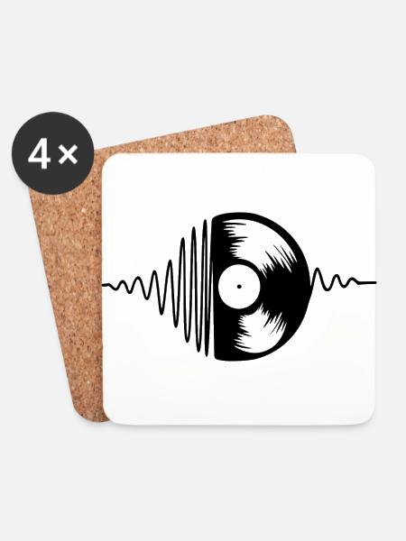 Musik Vinyl Schallplatte Musiker Music - Untersetzer (4er-Set) - Weiß