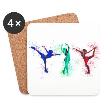 Patinage sur glace,Patinage artistique,Patineur artistique,Graffiti - Dessous de verre (lot de 4) - blanc - Devant