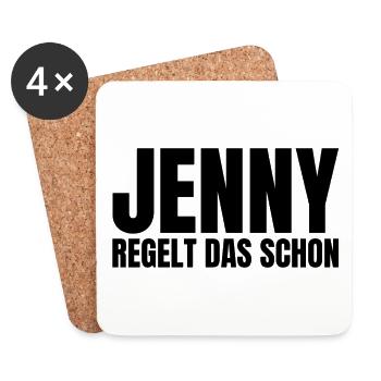 Jenny Name Lustiger Spruch Frau Frauen Damen Dame - Untersetzer (4er-Set) - Weiß - Vorne