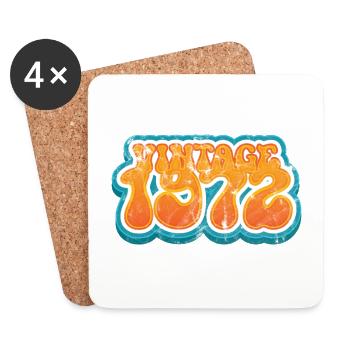1972 Vintage Geburtstag - Untersetzer (4er-Set) - Weiß - Vorne