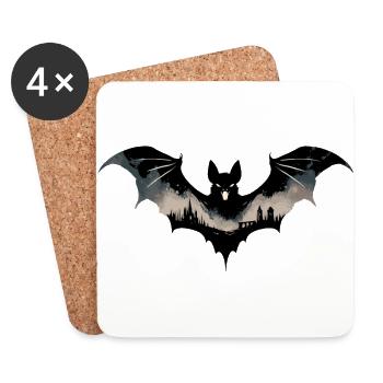 Mystic Bat - Enchanted City - Coasters (set of 4) - white - Front
