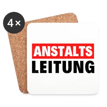 Anstaltsleitung Sarkasmus Ironie Irrenanstalt Job - Untersetzer (4er-Set) - Weiß - Vorne
