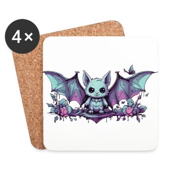 Kawaii Pastel Goth Fledermaus Gothic Style - Untersetzer (4er-Set) - Weiß - Vorne