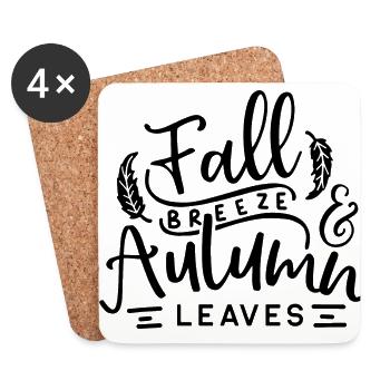 Fall breeze and Autumn leaves Geschenk Herbst Jahr - Untersetzer (4er-Set) - Weiß - Vorne