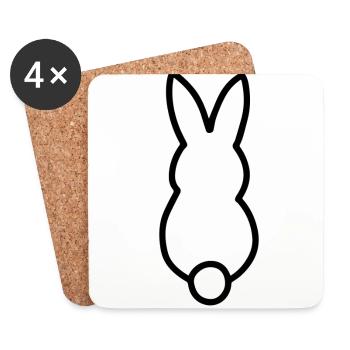 Cadeau Lapin Graphique Pâques Pâques Lapin Lapin Pâques - Dessous de verre (lot de 4) - blanc - Devant