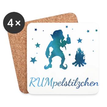 Rumpelstilzchen Geschenk Märchen Alkohol - Untersetzer (4er-Set) - Weiß - Vorne